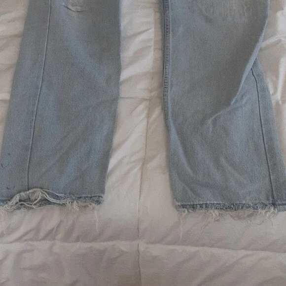 Levi's 501 Jeans Super Distressed Blue Denim Pants 34X32